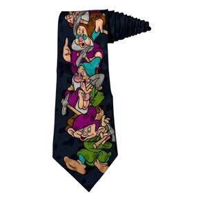 The Disney Store Snow White And Seven Dwarves Cartoon Novelty Necktie Dopey Doc